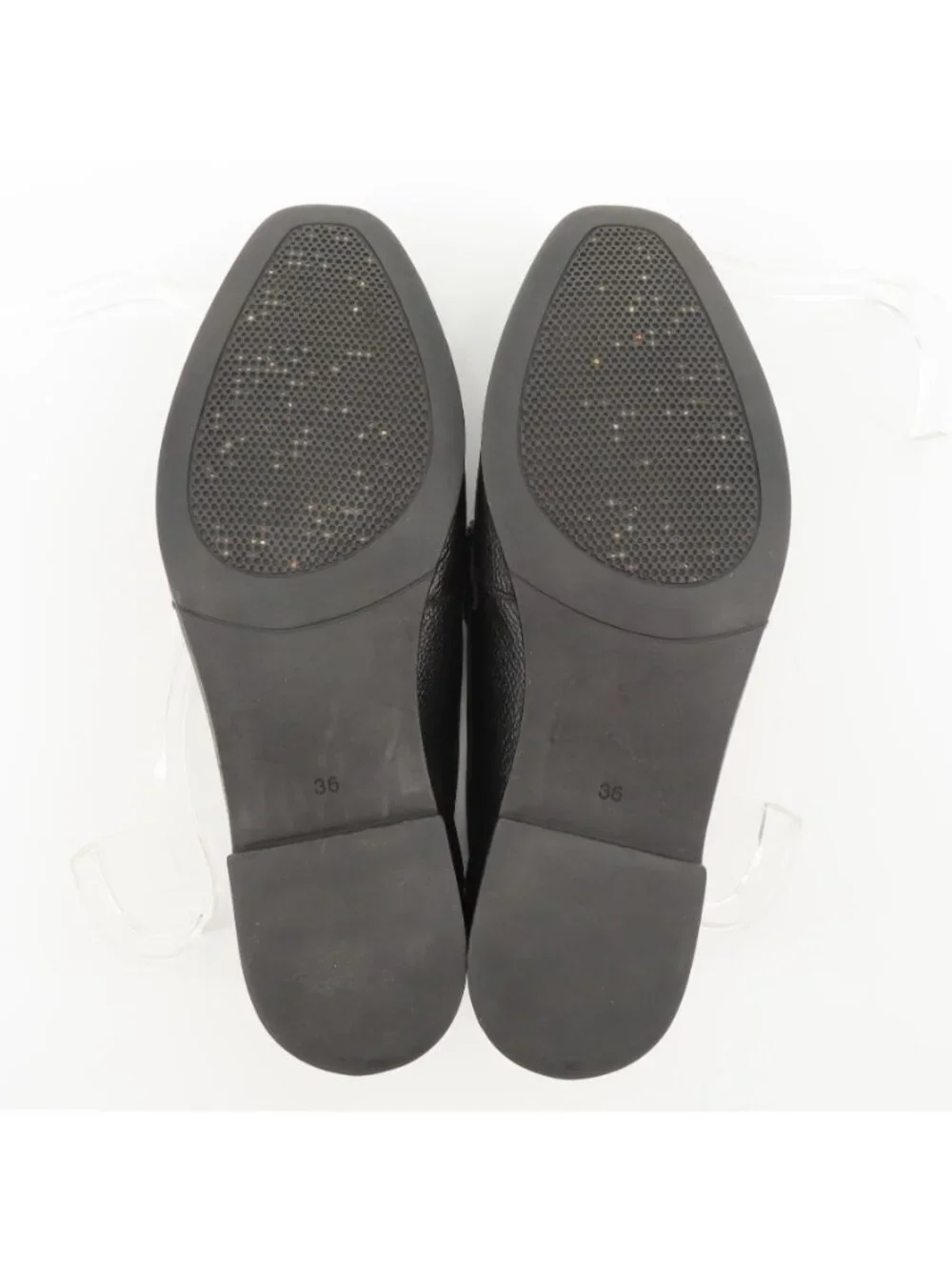 Lasocki Womens 36 EU 6 US Black Leather Metal Equestrian Slip On Loafer Shoes